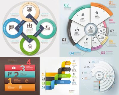 多彩扇形餅狀圖矢量素材 提升網(wǎng)站設(shè)計(jì)視覺(jué)吸引力